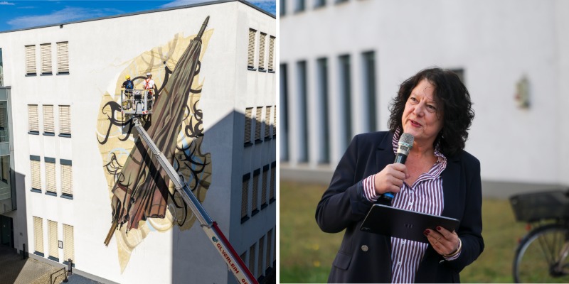 Impressionen vom Mural an der VHS und Eröffnungsrede